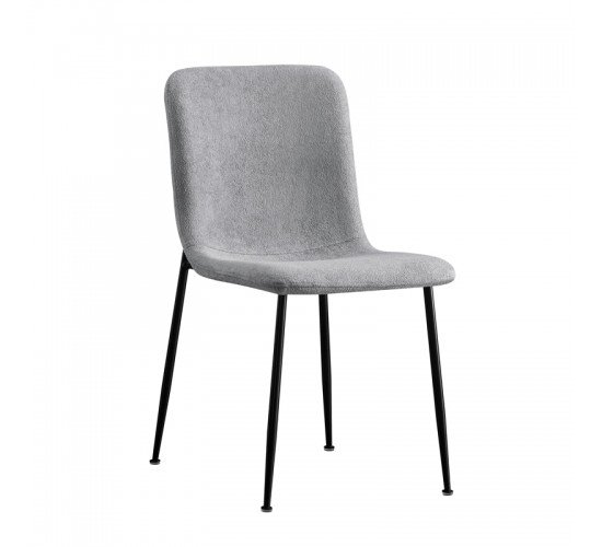 Καρέκλα Gratify γκρι μπουκλέ ύφασμα-πόδι μαύρο μέταλλο 43x56x83εκ Υλικό: FABRIC - STEEL 093-000031