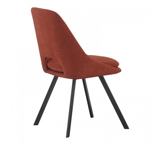 Καρέκλα Initiate terracotta ύφασμα-πόδι μαύρο μέταλλο 48x57x85εκ Υλικό: FABRIC - FOAM - PLYWOOD - IRON 093-000039