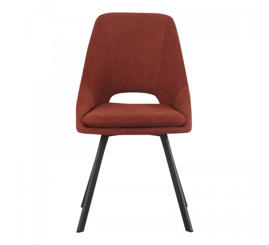 Καρέκλα Initiate terracotta ύφασμα-πόδι μαύρο μέταλλο 48x57x85εκ Υλικό: FABRIC - FOAM - PLYWOOD - IRON 093-000039