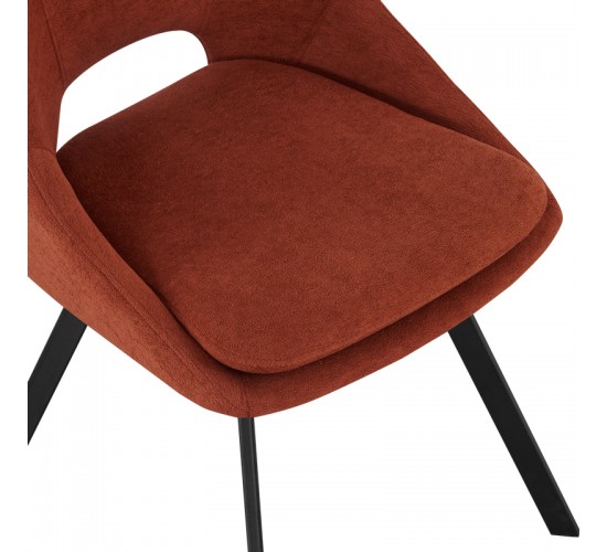 Καρέκλα Initiate terracotta ύφασμα-πόδι μαύρο μέταλλο 48x57x85εκ Υλικό: FABRIC - FOAM - PLYWOOD - IRON 093-000039