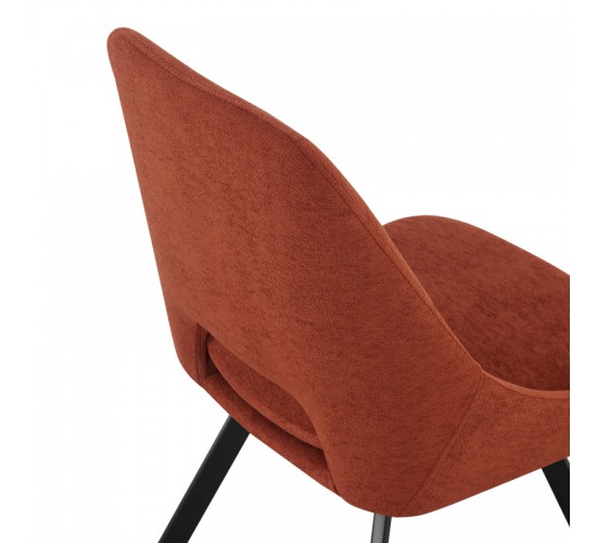 Καρέκλα Initiate terracotta ύφασμα-πόδι μαύρο μέταλλο 48x57x85εκ Υλικό: FABRIC - FOAM - PLYWOOD - IRON 093-000039