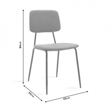 Καρέκλα Tania ύφασμα ανθρακί antique-μαύρο πόδι Υλικό: METAL - FABRIC 096-000009