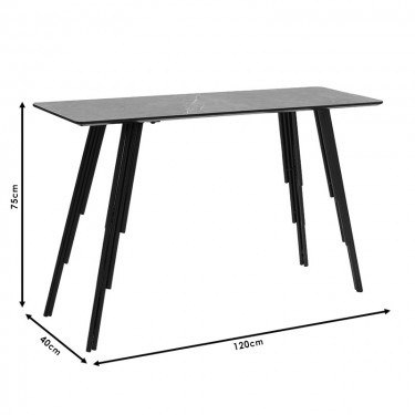 Κονσόλα Lifo MDF ανθρακί cement-μαύρο 120x40x75εκ Υλικό: MDF BOARD THICKNESS 18MM - iron tube:19*1.0mm 096-000028