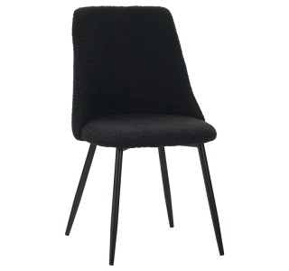 Καρέκλα Giselle μπουκλέ ύφασμα σε μαύρη απόχρωση 49x53x82εκ Υλικό: TEDDY 096-000040