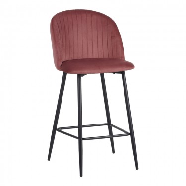 Σκαμπό μπαρ Barow βελούδο σε σάπιο μήλο απόχρωση με μαύρα μεταλλικά πόδια 53x46.5x96.5 Υλικό: VELVET - METAL 096-000050