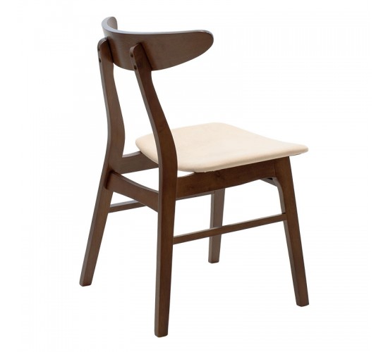 Καρέκλα Orlean μπεζ ύφασμα-rubberwood καρυδί πόδι Υλικό: RUBBERWOOD VENNER - FABRIC 097-000007 Καρέκλα Orlean μπεζ ύφασμα-rubberwood καρυδί πόδι Υλικό: RUBBERWOOD VENNER - FABRIC 097-000007