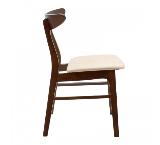 Καρέκλα Orlean μπεζ ύφασμα-rubberwood καρυδί πόδι Υλικό: RUBBERWOOD VENNER - FABRIC 097-000007 Καρέκλα Orlean μπεζ ύφασμα-rubberwood καρυδί πόδι Υλικό: RUBBERWOOD VENNER - FABRIC 097-000007