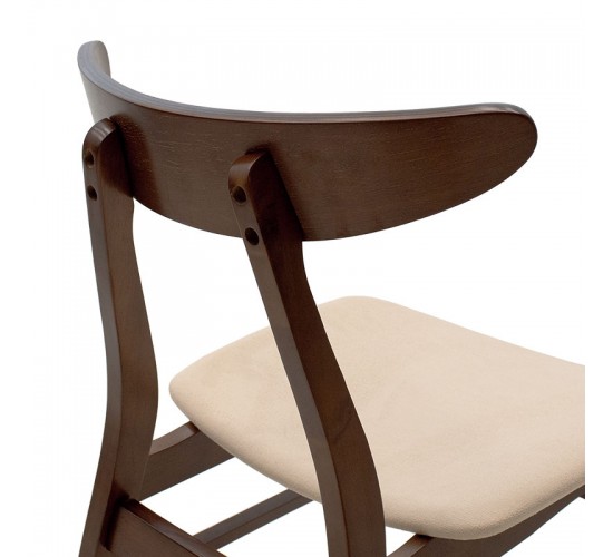 Καρέκλα Orlean μπεζ ύφασμα-rubberwood καρυδί πόδι Υλικό: RUBBERWOOD VENNER - FABRIC 097-000007 Καρέκλα Orlean μπεζ ύφασμα-rubberwood καρυδί πόδι Υλικό: RUBBERWOOD VENNER - FABRIC 097-000007