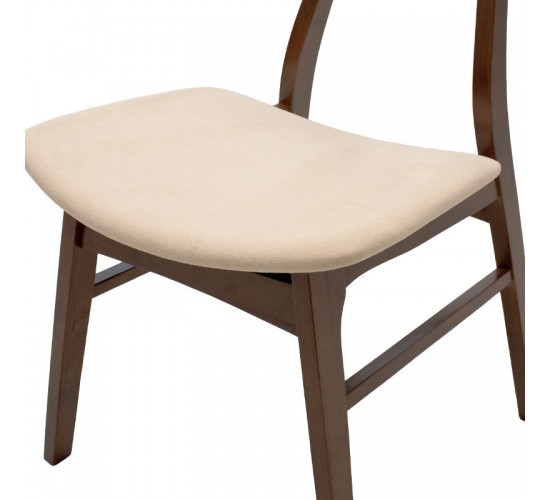 Καρέκλα Orlean μπεζ ύφασμα-rubberwood καρυδί πόδι Υλικό: RUBBERWOOD VENNER - FABRIC 097-000007 Καρέκλα Orlean μπεζ ύφασμα-rubberwood καρυδί πόδι Υλικό: RUBBERWOOD VENNER - FABRIC 097-000007