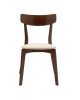 Καρέκλα Toto μπεζ ύφασμα-rubberwood καρυδί πόδι Υλικό: RUBBERWOOD VENNER - FABRIC 097-000011