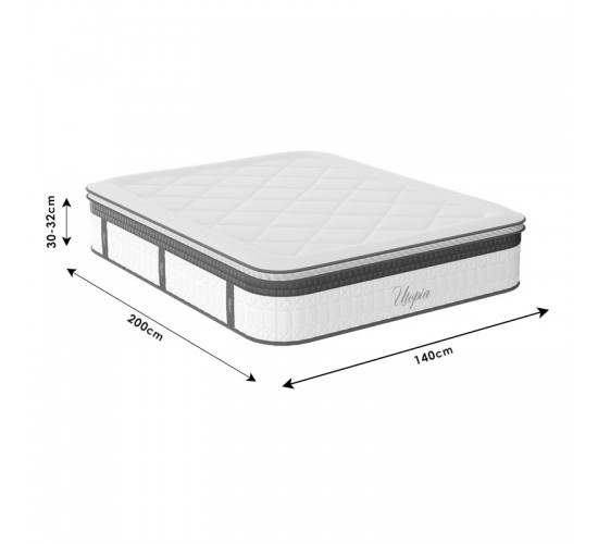 Στρώμα Utopia pocket spring με ανώστρωμα aloe vera 30-32cm 140x200εκ Υλικό: POCKET SPRING FOAM 100-000026 Στρώμα Utopia pocket spring με ανώστρωμα aloe vera 30-32cm 140x200εκ Υλικό: POCKET SPRING FOAM 100-000026