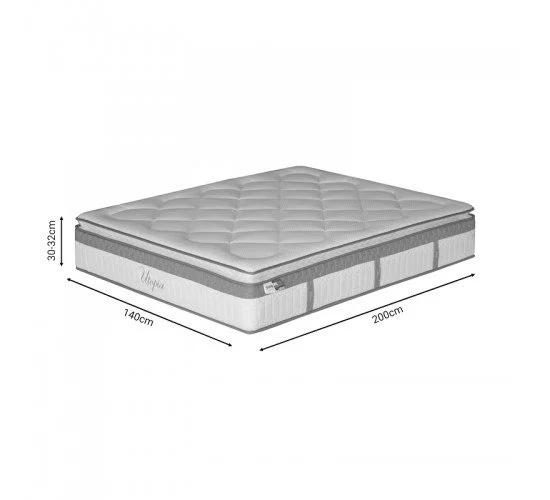 Στρώμα Utopia pocket spring μονής όψης με ανώστρωμα 30-32cm 140x200εκ Υλικό: POCKET SPRING FOAM 100-000049 Στρώμα Utopia pocket spring μονής όψης με ανώστρωμα 30-32cm 140x200εκ Υλικό: POCKET SPRING FOAM 100-000049