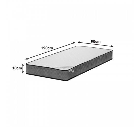 Στρώμα Klaudia Continuous spring μονής όψης 17-18cm 90x190εκ Υλικό: CONTINUOUS SPRING MATTRESS 100-000067