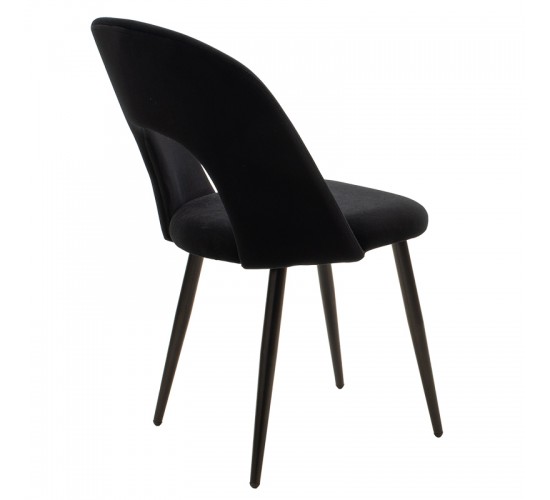 Καρέκλα Jonah βελούδο μαύρο-μαύρο πόδι Υλικό: METAL VELVET 101-000003