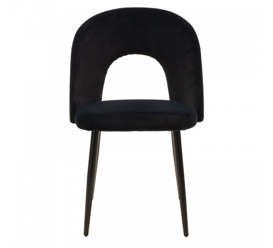 Καρέκλα Jonah βελούδο μαύρο-μαύρο πόδι Υλικό: METAL VELVET 101-000003