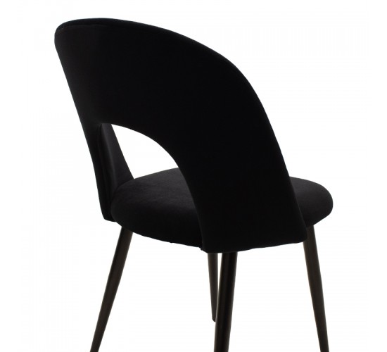 Καρέκλα Jonah βελούδο μαύρο-μαύρο πόδι Υλικό: METAL VELVET 101-000003