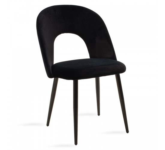 Καρέκλα Jonah βελούδο μαύρο-μαύρο πόδι Υλικό: METAL VELVET 101-000003