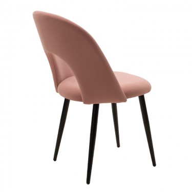 Καρέκλα Jonah βελούδο ροζ-μαύρο πόδι Υλικό: METAL VELVET 101-000005