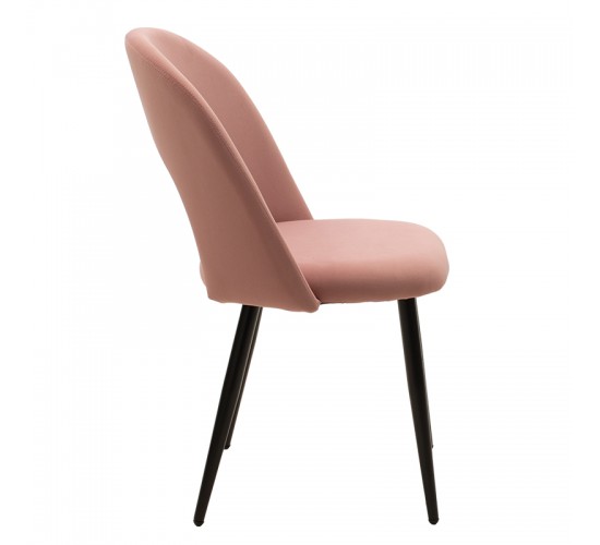 Καρέκλα Jonah βελούδο ροζ-μαύρο πόδι Υλικό: METAL VELVET 101-000005