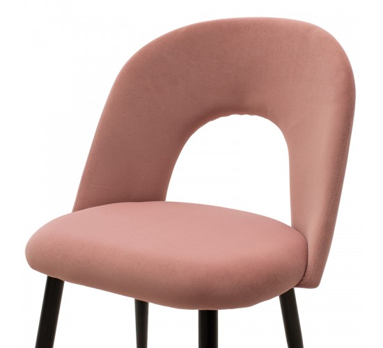 Καρέκλα Jonah βελούδο ροζ-μαύρο πόδι Υλικό: METAL VELVET 101-000005