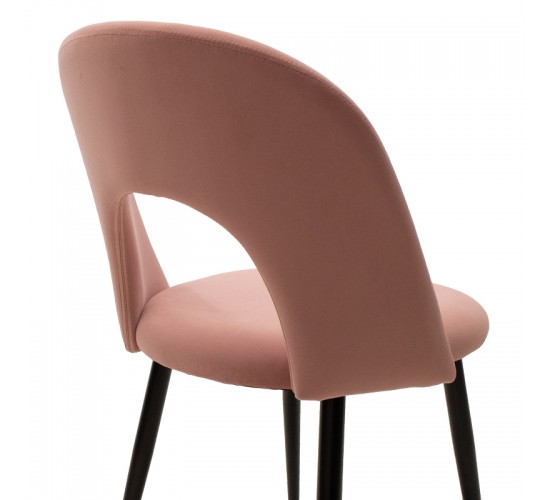 Καρέκλα Jonah βελούδο ροζ-μαύρο πόδι Υλικό: METAL VELVET 101-000005