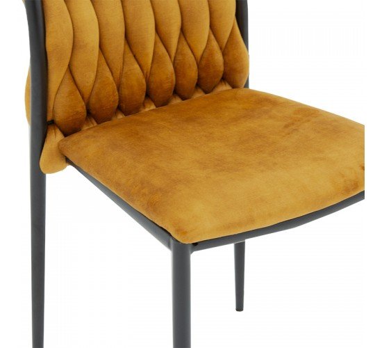 Καρέκλα Romany βελουτέ μπεζ χρυσό-πόδι μαύρο Υλικό: METAL DIA 25MM-16MM - THICKNESS 1.1MM - VELVET 101-000070
