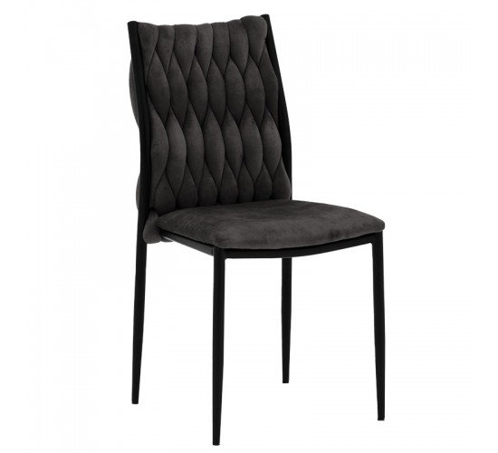 Καρέκλα Romany βελουτέ ανθρακί-πόδι μαύρο Υλικό: METAL DIA 25MM-16MM - THICKNESS 1.1MM - VELVET 101-000071