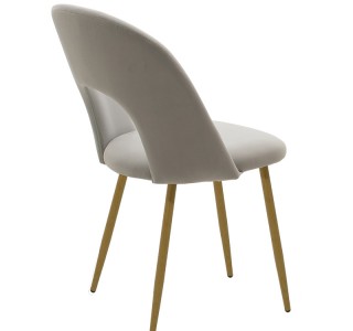 Καρέκλα Jonah βελούδο γκρι-φυσικό πόδι Υλικό: METAL VELVET 101-000082