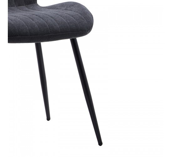 Καρέκλα Fersity ύφασμα ανθρακί-πόδι μέταλλο μαύρο 48x56.5x85.5εκ Υλικό: METAL LEGS DIA 25x1 MM -  FABRIC 101-000085