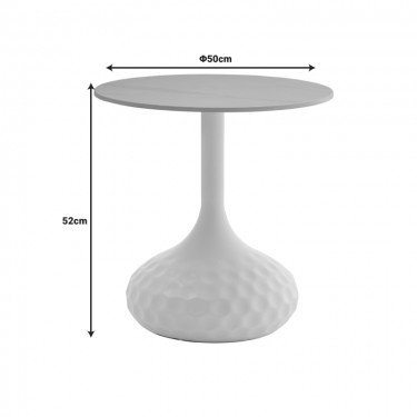 Βοηθητικό τραπέζι Fabron Inart μαύρο sintered stone Φ50x52εκ Υλικό: SINTERED STONE 12mm 101-000097