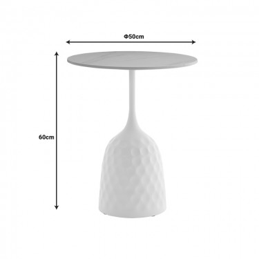 Βοηθητικό τραπέζι Kousien Inart μαύρο sintered stone Φ50x60εκ Υλικό: SINTERED STONE 12mm 101-000099