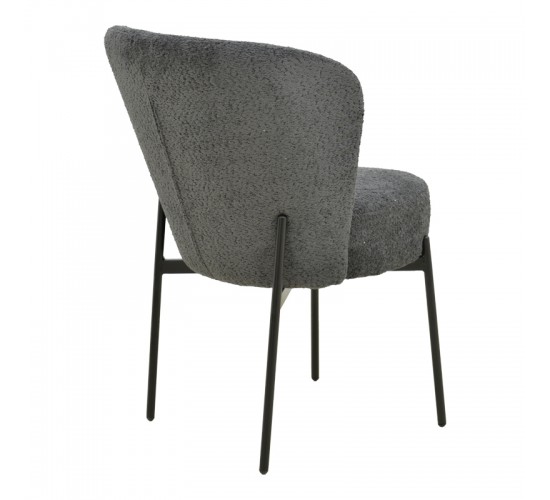 Καρέκλα Houlian ανθρακί ύφασμα-πόδι μαύρο μέταλλο 44x66x89εκ Υλικό: METAL - FABRIC 101-000127