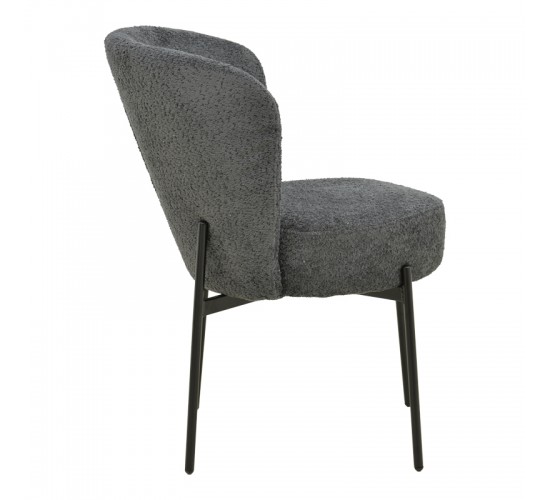 Καρέκλα Houlian ανθρακί ύφασμα-πόδι μαύρο μέταλλο 44x66x89εκ Υλικό: METAL - FABRIC 101-000127