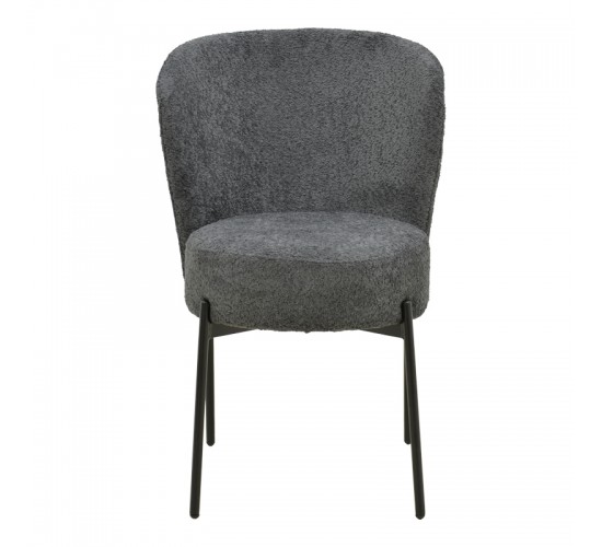 Καρέκλα Houlian ανθρακί ύφασμα-πόδι μαύρο μέταλλο 44x66x89εκ Υλικό: METAL - FABRIC 101-000127