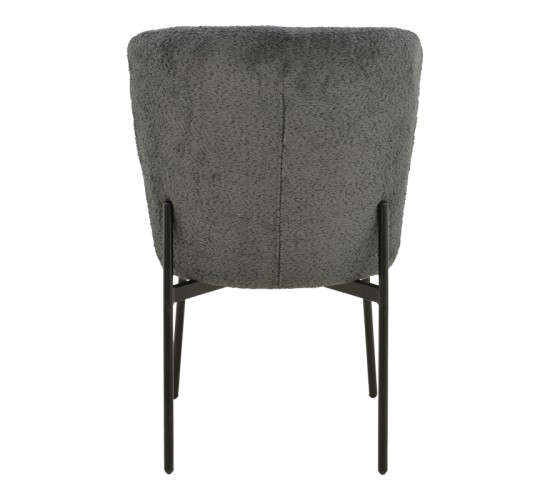 Καρέκλα Houlian ανθρακί ύφασμα-πόδι μαύρο μέταλλο 44x66x89εκ Υλικό: METAL - FABRIC 101-000127