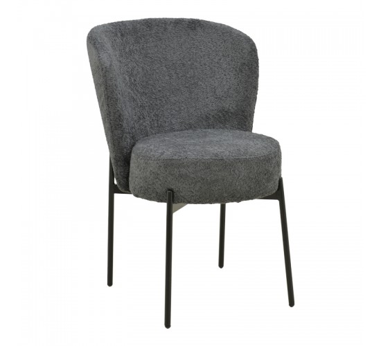 Καρέκλα Houlian ανθρακί ύφασμα-πόδι μαύρο μέταλλο 44x66x89εκ Υλικό: METAL - FABRIC 101-000127