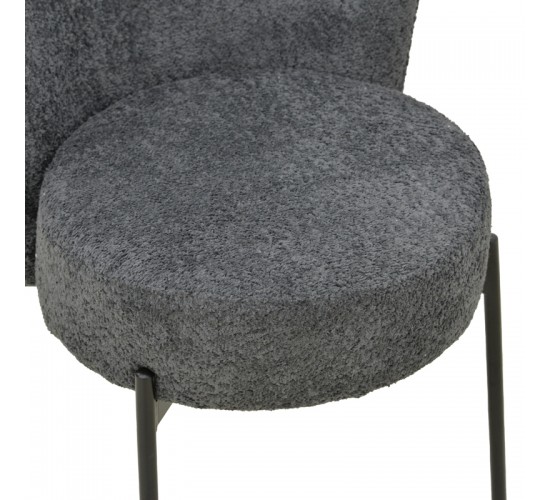 Καρέκλα Houlian ανθρακί ύφασμα-πόδι μαύρο μέταλλο 44x66x89εκ Υλικό: METAL - FABRIC 101-000127