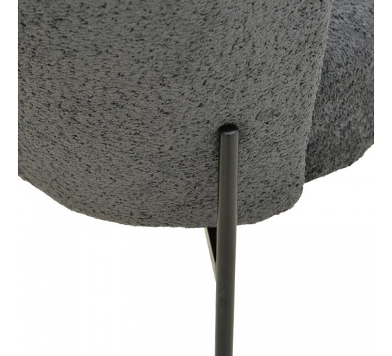 Καρέκλα Houlian ανθρακί ύφασμα-πόδι μαύρο μέταλλο 44x66x89εκ Υλικό: METAL - FABRIC 101-000127