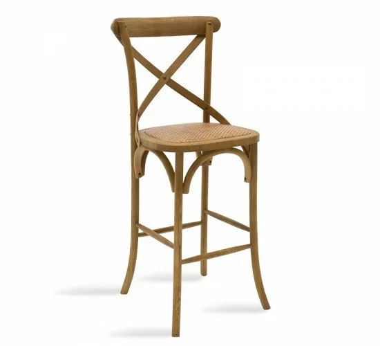 Σκαμπό μπαρ Reid ξύλο ανοιχτό καρυδί-έδρα καφέ rattan Υλικό: WOOD - RATTAN 102-000006 Σκαμπό μπαρ Reid ξύλο ανοιχτό καρυδί-έδρα καφέ rattan Υλικό: WOOD - RATTAN 102-000006