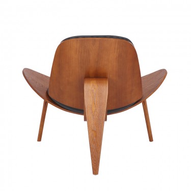 Πολυθρόνα Vilma PU μαύρο- plywood καρυδί 90x73x75εκ Υλικό: PLYWOOD - PU - FOAM 106-000015