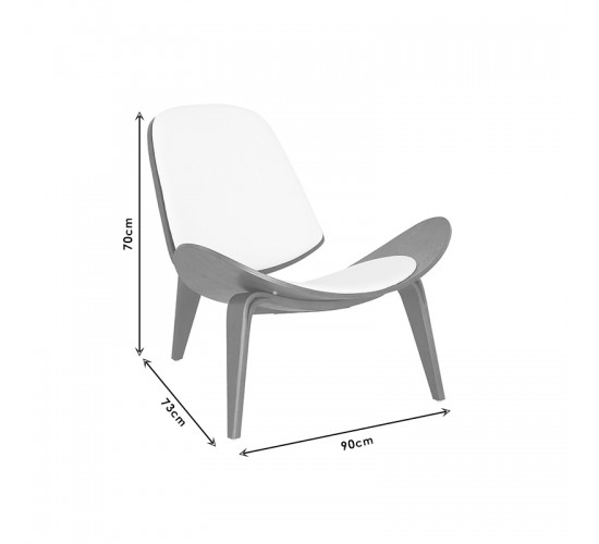 Πολυθρόνα Vilma PU μαύρο-καρυδί 90x73x75εκ Υλικό: WOOD - PU - FOAM 106-000015