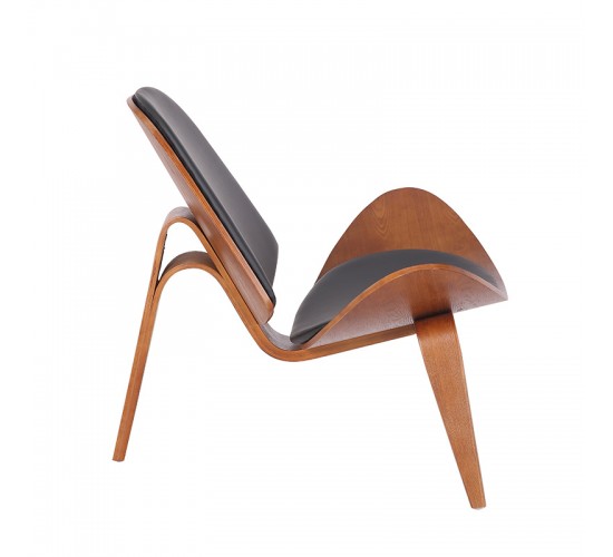 Πολυθρόνα Vilma PU μαύρο- plywood καρυδί 90x73x75εκ Υλικό: PLYWOOD - PU - FOAM 106-000015 Πολυθρόνα Vilma PU μαύρο- plywood καρυδί 90x73x75εκ Υλικό: PLYWOOD - PU - FOAM 106-000015