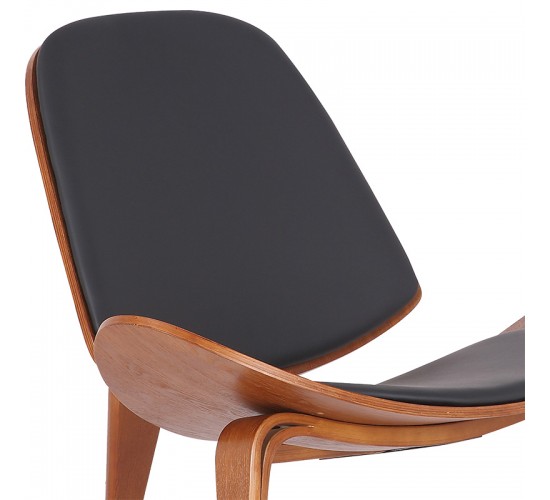 Πολυθρόνα Vilma PU μαύρο- plywood καρυδί 90x73x75εκ Υλικό: PLYWOOD - PU - FOAM 106-000015 Πολυθρόνα Vilma PU μαύρο- plywood καρυδί 90x73x75εκ Υλικό: PLYWOOD - PU - FOAM 106-000015