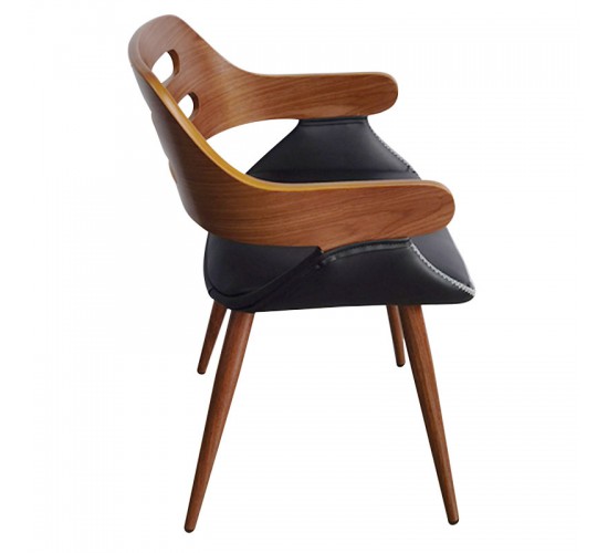 Πολυθρόνα Valeria PU μαύρο-πόδι καρυδί Υλικό: PLYWOOD - PU 106-000018 Πολυθρόνα Valeria PU μαύρο-πόδι καρυδί Υλικό: PLYWOOD - PU 106-000018