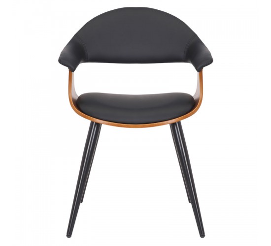 Πολυθρόνα Austen PU μαύρο-πόδι καρυδί Υλικό: PLYWOOD - PU 106-000019 Πολυθρόνα Austen PU μαύρο-πόδι καρυδί Υλικό: PLYWOOD - PU 106-000019