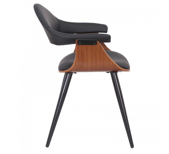 Πολυθρόνα Austen PU μαύρο-πόδι καρυδί Υλικό: PLYWOOD - PU 106-000019 Πολυθρόνα Austen PU μαύρο-πόδι καρυδί Υλικό: PLYWOOD - PU 106-000019
