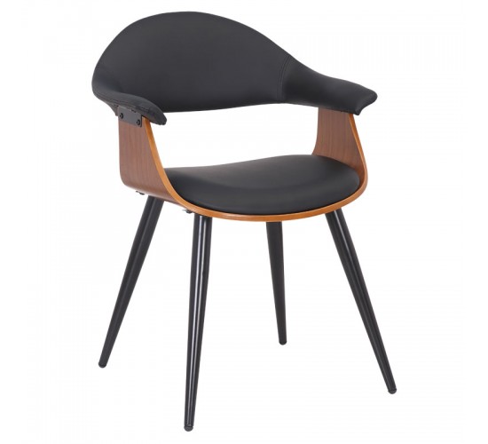 Πολυθρόνα Austen PU μαύρο-πόδι καρυδί Υλικό: PLYWOOD - PU 106-000019 Πολυθρόνα Austen PU μαύρο-πόδι καρυδί Υλικό: PLYWOOD - PU 106-000019
