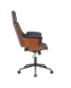 Καρέκλα γραφείου διευθυντή Hermanos pakoword μαύρο pu - ξύλο καρυδί Υλικό: PU 106-000020
