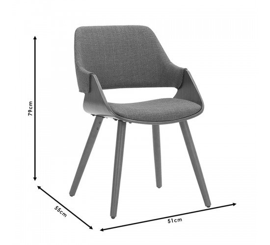 Πολυθρόνα Allegra ύφασμα γκρι-πόδι καρυδί Υλικό: BEECH WOOD LEGS - FABRIC 106-000022