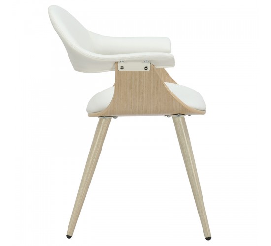 Πολυθρόνα Austen PU λευκό-πόδι φυσικό Υλικό: PLYWOOD - PU 106-000029 Πολυθρόνα Austen PU λευκό-πόδι φυσικό Υλικό: PLYWOOD - PU 106-000029